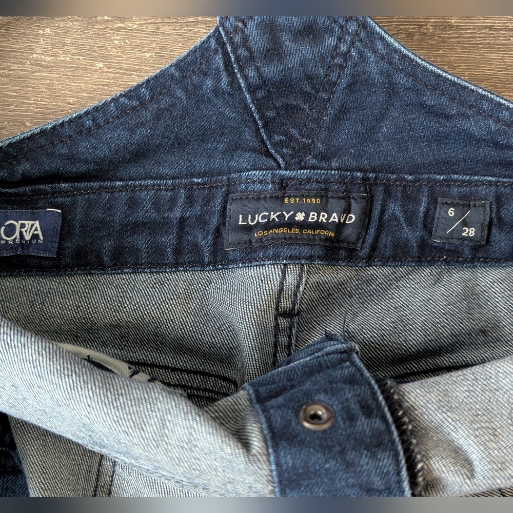 Lucky Brand Women's Bridget Cropped Overalls Size 6 Snap Front Denim - Picture 10 of 16